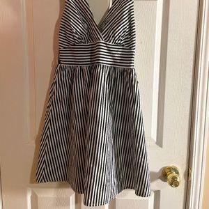 SEDUCTION - Black and White Pinstripe Dress